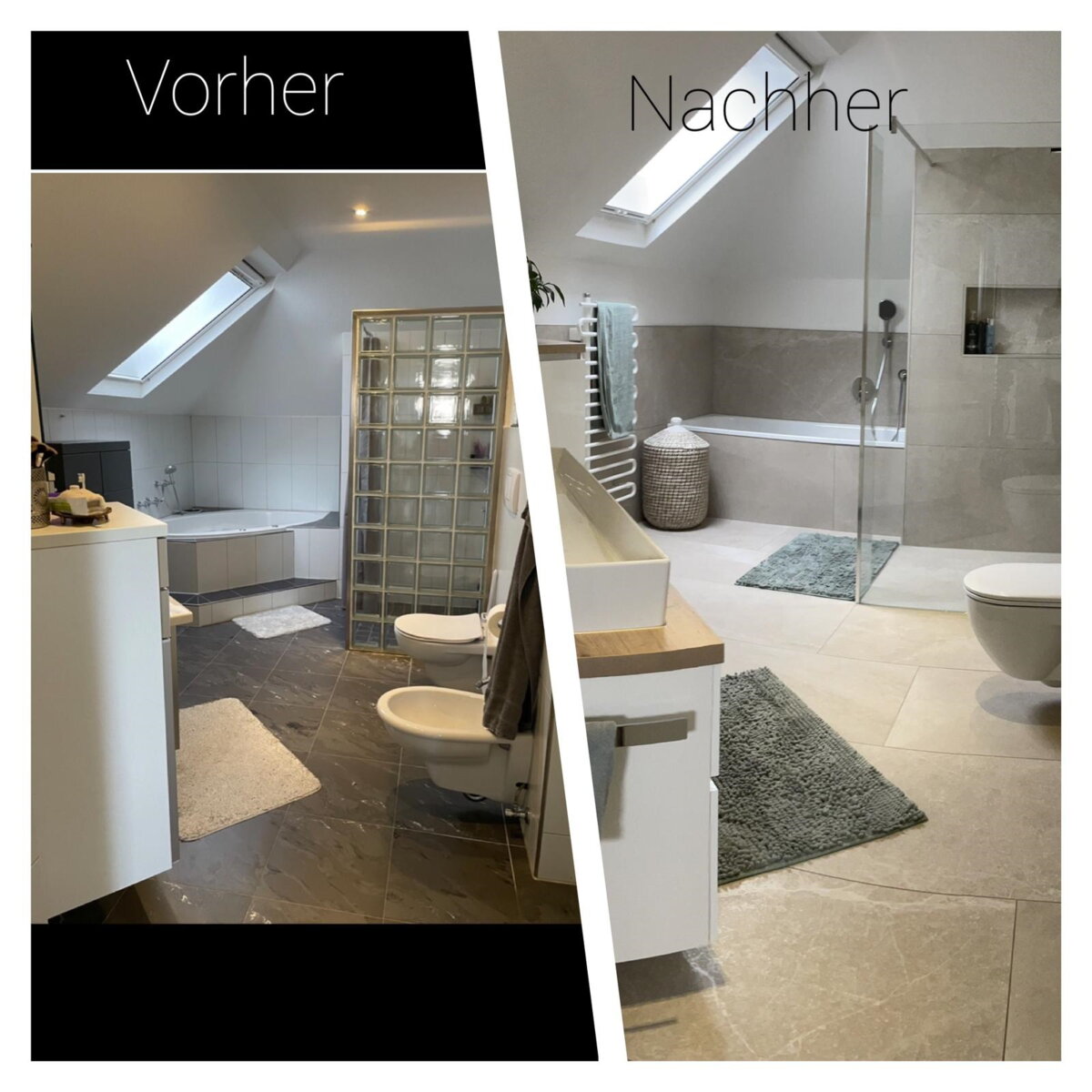 Vorher und Nachher